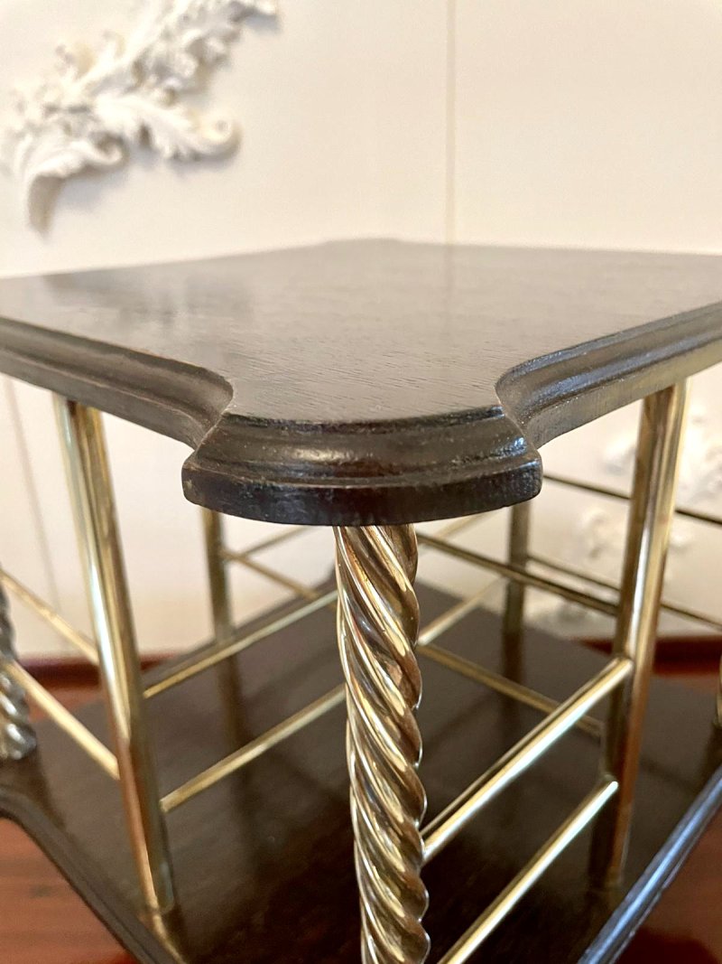 Quality Antique Victorian Oak Revolving Bookcase - Image 4